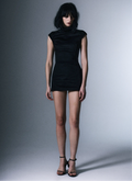 High-Neck Open-Back Mini Dress