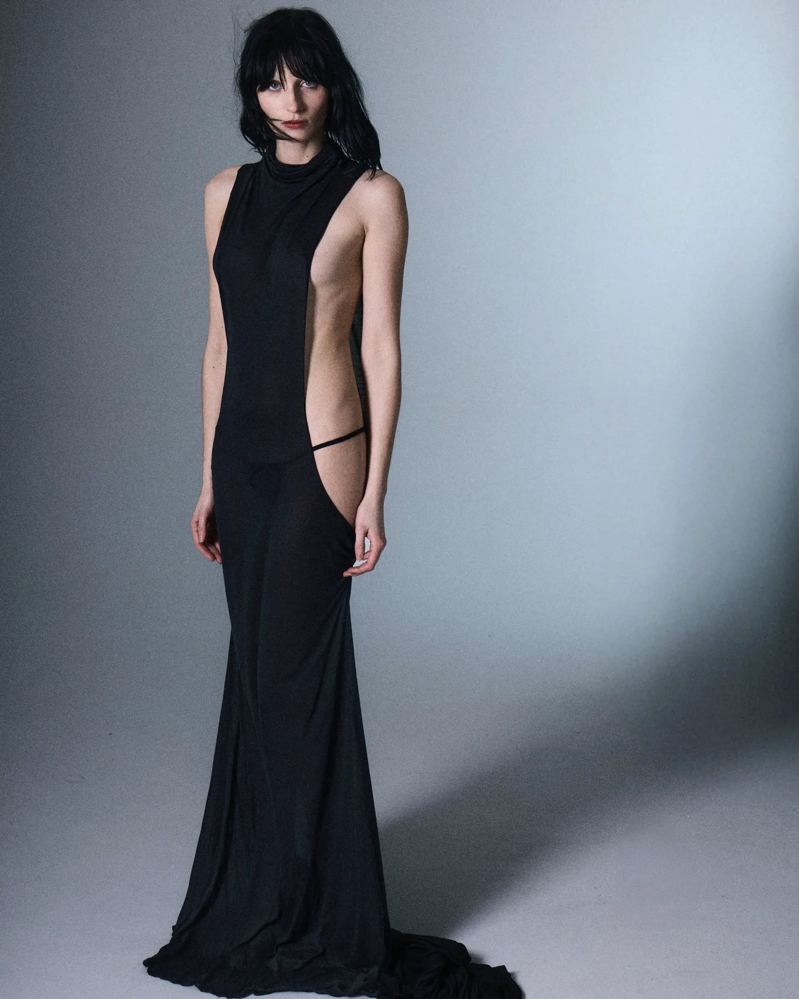 High Neck Side Slit Dress