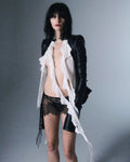 Ruffle Lamb Leather Jacket